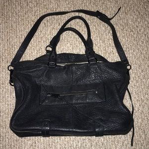 Black She + Lo Satchel with removable strap